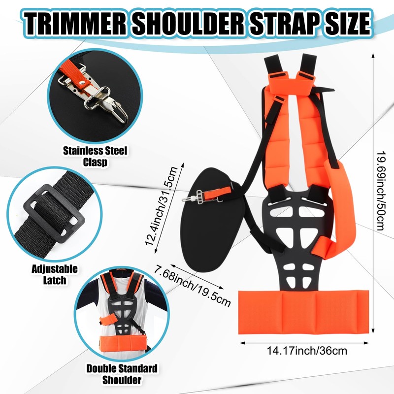 Threlaco 2 Set Trimmer Shoulder Strap Padded Belt Universal Adjustable
