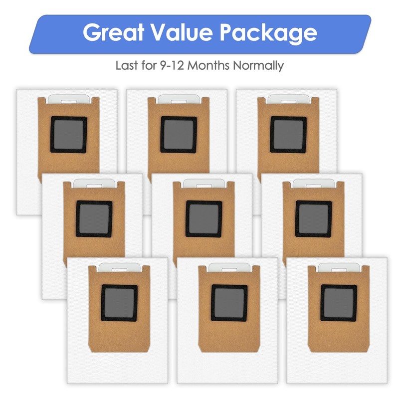 (9 Pack) E25/ C28 Replacement Dust Bags Compatible with Eufy
