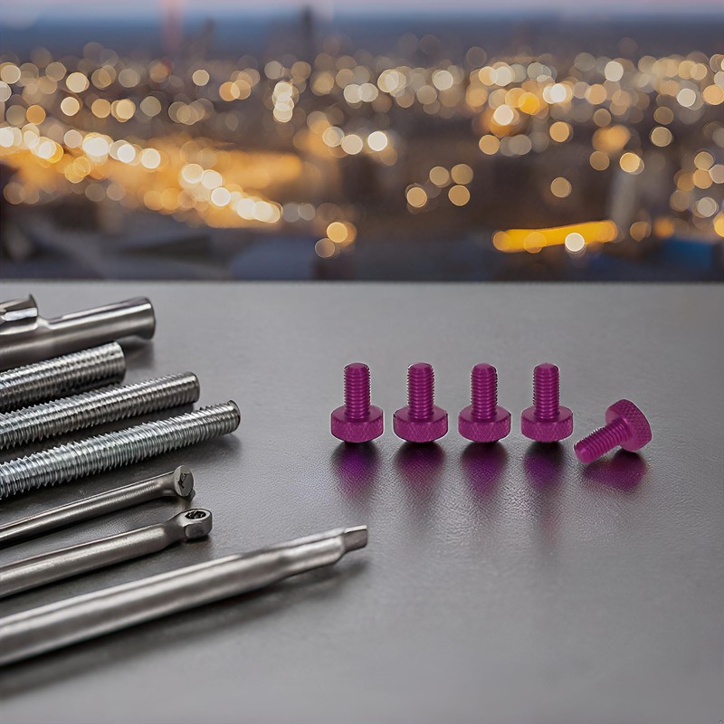 PrecisionGeek M5 x 10 mm Flat Knurled Thumb Screws – Purple