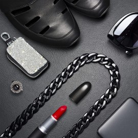 eing Bling Crystal Car Key Case Genuine Leather Auto Smart Keychain Holder Metal Hook and Keyring Zipper Bag for Remote Key Fob - Silver