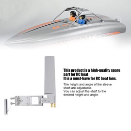 Boat Rudder RC Dual Pickup,110mm Aluminum Alloy Water Absorbing Steering RC Boat Rudder with 4mm Shaft Axle Strut Mount Bracket Kit Holder,Dual Water Pickup for Cat RC Jet Boat (Silver)