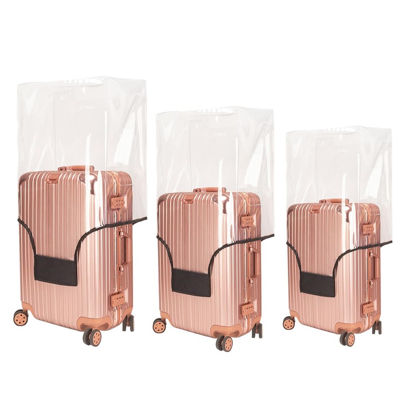 Abizarch 3Pcs Luggage Covers Waterproof PVC Suitcase Cover Dustproof Clear