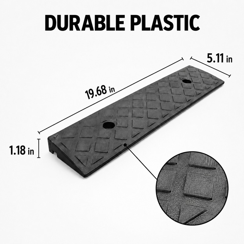 Kerb Ramp for Cars, Bikes & Wheelchairs – Non-Slip Plastic