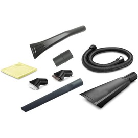 Kit de limpieza interior de coche para aspiradora WD, juego de 7 piezas con herramienta extra larga para hendiduras, tubo de extensión, accesorio de cepillo de detalle automático y paño de microfibra