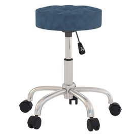 Hillsdale, Nora Metal Adjustable Backless Vanity/Office Stool with Casters for Makeup Room or Bathroom, Cream