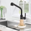 Bamboo Scrub Brushes with Ceramics Holder Mini Palm Scrub Brush