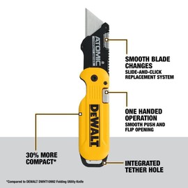 Dewalt Atomic Compact Series Push And Flip Folding Utility Knife