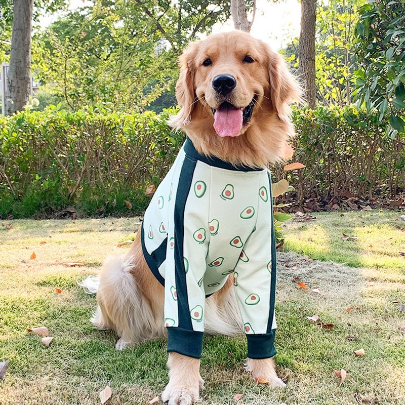 Pet Long Sleeve Pajamas Breathable Soft Elastic Cute Avocado Print