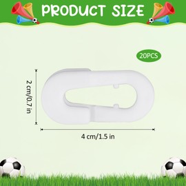 20Pcs White Soccer Net Clips, Goal Net Clips, Universal Reusable Plastic Football Net Clips, Football Net Hook Fixing Clip, Goal Net Fasteners, Football Goal Accessory Clips for Outdoor Golf Tennis
