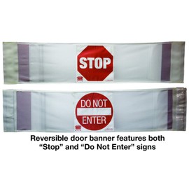 Secure Door Guard Safety Banner, 50" Width - Combination Stop Sign & Do Not Enter Sign - Wandering Prevention Aid for Dementia Patients