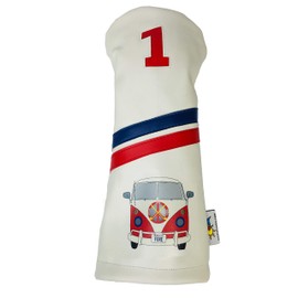 Sunfish Peace Love Golf Bus Leather Driver Golf Headcover