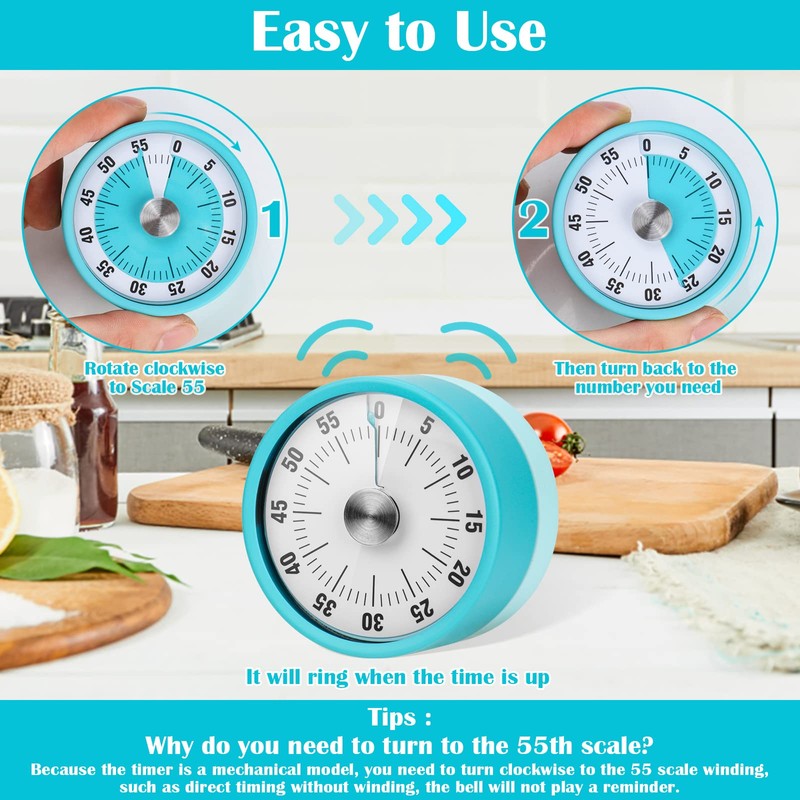 Kitchen Timer, Magnetic Kitchen Timer, Clock Digital Visual Timer 60-Minute