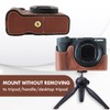 VOVMOEYA Camera Half Case for Canon PowerShot V1 PU Leather