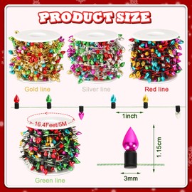 Jansun 65.6 Feet Dollhouse Fake Lights String, 4Rolls Miniatures Dollhouse Christmas Decorations for Doll House Miniature Furniture Crafts Accessories Christmas Holiday Decor