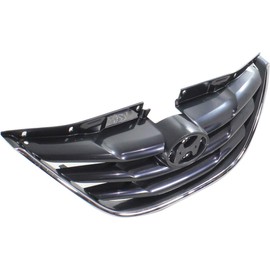 Garage-Pro Grille Assembly Compatible with 2011-2014 Hyundai Sonata Textured Black Shell and Insert