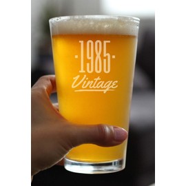Vintage 1985 Pint Glass for Beer - 40th Birthday Gifts for Men or Women Turning 40 - Fun Bday Party Decor - 16 oz