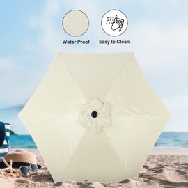 Simple Deluxe 2 Pack 9ft Patio Umbrella Outdoor Table Market Umbrella, 8 Sturdy Ribs for Garden, Deck, Backyard, Pool, Creamy White