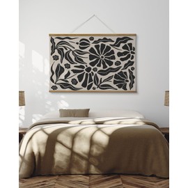 ARPEOTCY Extra Large Vintage Framed Wall Art, 36x54 Inch Colorful Wild Flowers Landscape Hanging Framed Wall Art Decor for Living Room Bedroom Office, Retro Rustic Home Decor Aesthetic