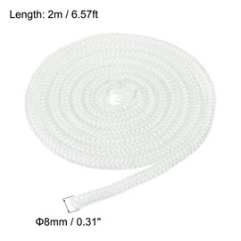 PATIKIL 6.57ftx5/16" Wood Stove Gasket Rope, Fiberglass Round Braided Rope High-Temperature Stove Gasket Seal for Boiler Furnace Oven Kiln Casting, White