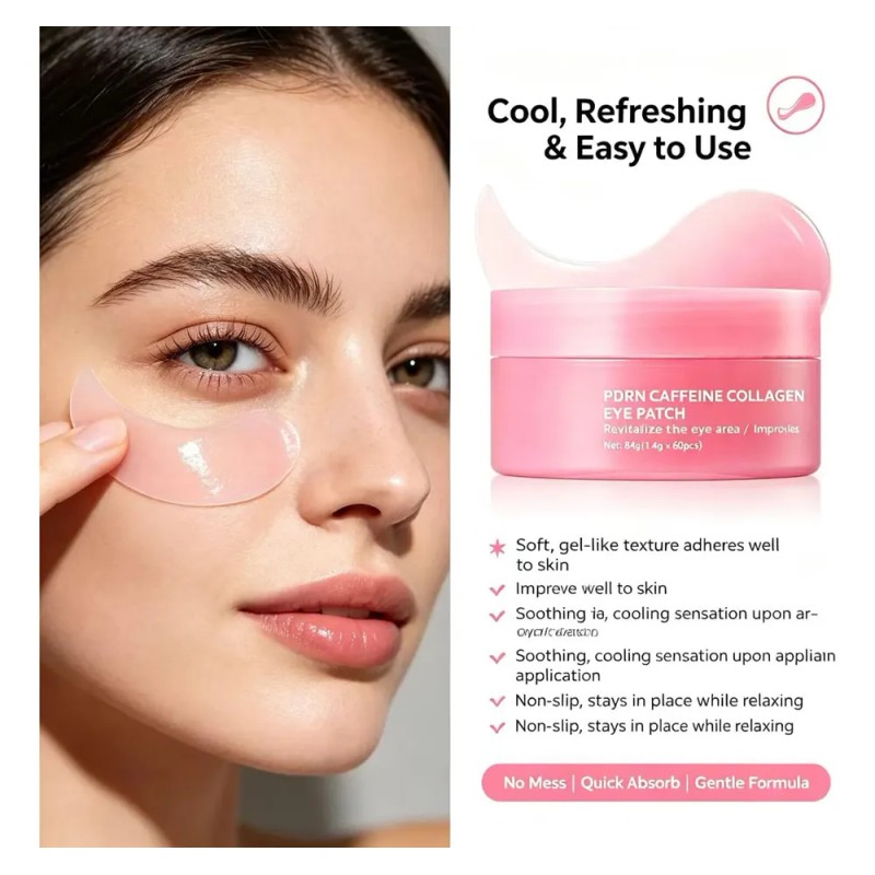 Pdrn Caffeine Collagen Eye Patch, 60pcs Gel Under Eye