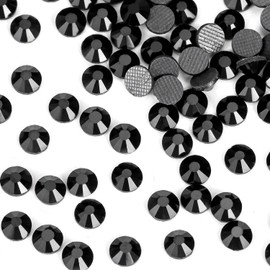 SS30 Black Hotfix Rhinestones Crystal Glass Bulk for Fabric Clothes Shirts Shoes Tumblers Decoration Flat Back Round(6.5MM 576Pcs)