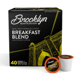 Brooklyn Beans Breakfast Blend Gourmet Coffee Pods - Compatible with Keurig 2.0 K Cup Brewers, 40 Count, Smooth and Balanced