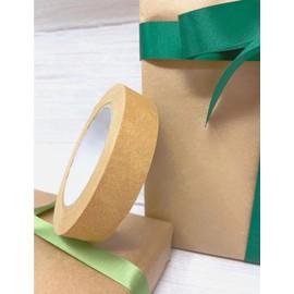 EVG Evergreen Goods Decorative Kraft Tape (20mm X 30m) | Versatile Brown Paper Tape | Christmas Decoration Gifts Wrapping | Packaging Tape for Scrapbooking, Card-Making & Crafting | Recyclable