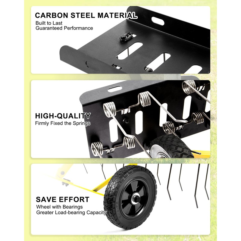 BlumeTrec 48 Inch Tow Behind Dethatcher, Pull Behind Lawn Dethatcher