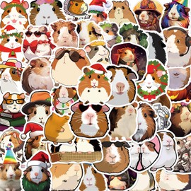 UoYYelly Kawaii Guinea Pig Stickers for Kids Teens Adults, 50 Pcs Cartoon Guinea Pig Vinyl Waterproof Stickers for Water Bottles Loptop Computer Skateboard Phone