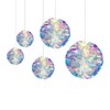 Honeycomb Balls, Set of 5, Glitter, Decoration, Diameter 2.8, 3.9,
