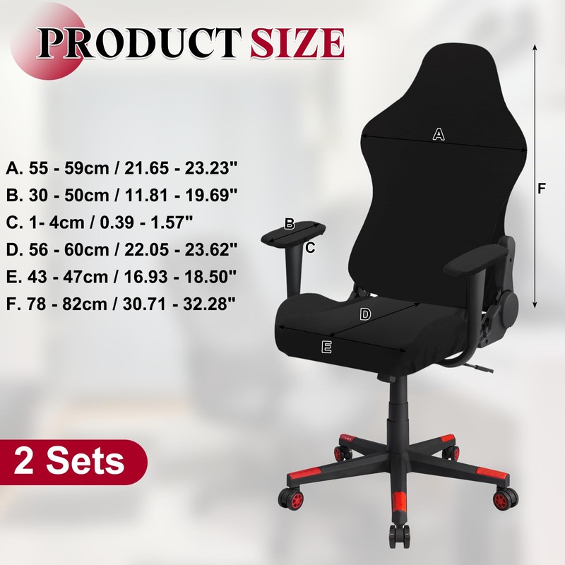 sourcing map 2Pcs Gaming Chair Covers, Stretchable Office Computer Chair