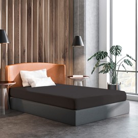 Amago - Fitted Sheet, 50 cm Pocket, 100 Percent Cotton, 120 x 200 cm - Anthracite