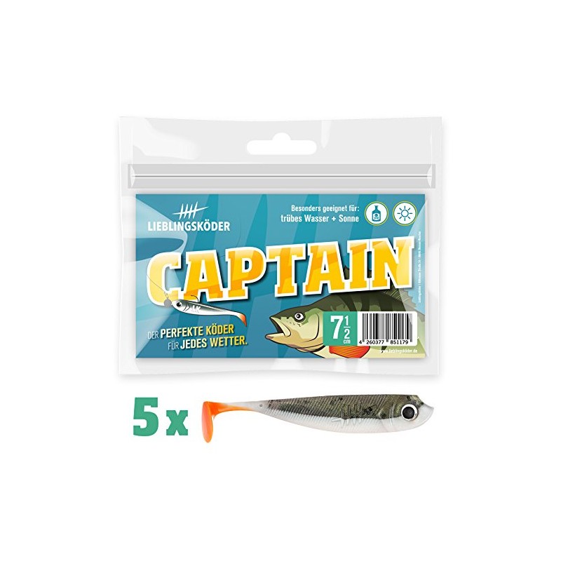 Lieblingsköder, 5 Rubber Fish for Zander Fishing, 7.5 cm, Zander
