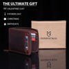 FOXHACKLE Men’s Zipper Leather Wallet with Detachable Card Case |