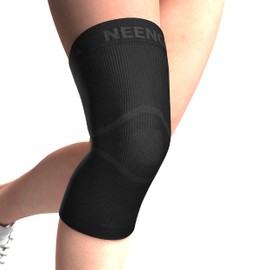 NEENCA 膝サポーター 薄手 グラフェン採用 スポーツ用 膝保護 通気性 膝安定 マラソン/バドミントン/バレーボール/ランニング 日常生活 左右/男女兼用 １枚入り (XL, ブラック)