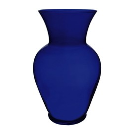 Floral Supply Online 8 3/4" Spring Garden Vase and Flower Guide Booklet - Decorative Glass Flower Vase for Floral Arrangements, Weddings, Home Decor or Office. (Cobalt Blue)