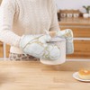 Oven Mitts and Pot Holders Sets White Gold Kitchen Accessories