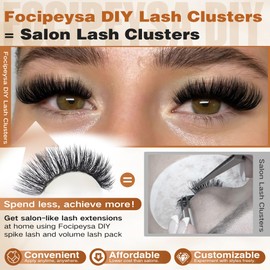 Fluffy Thick Lash Clusters DIY Eyelash Extension 10-18MIX D Curl Lash Clusters 100D Wispy Individual Eyelash Extensions Clusters Lashes DIY Fluffy Lash for Beginners by Focipeysa