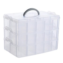 MaT store Beyblade Storage Case, Clear Case, Parts, Stadium, Transparent, Holds 30