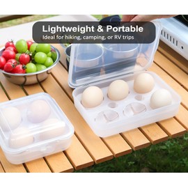 Lafuntar Egg Holder for Camping, Crack-Proof Portable Egg Container, Food Grade PP Material, Holds 6 Eggs, Ideal for Hiking, Camping or Caravanning.