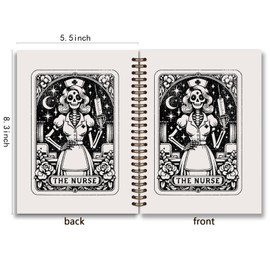 foedor Tarot Nurse Skull Spiral Notebook Journal,Gothic Skull Nurse Gifts Hardcover College Spiral Notebook Journal for Teen Girls Women,Nurse Appreciation Gifts,Nursing Student Graduation Gifts