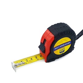 Tape Measure 5m Retractable Measuring Tape With Belt Clip Retractable Grip Lock Imperial And Metric Measurement Tape Rule Professional Pocket Scale Inch Tape (Black Red)