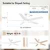 putroad 52 Inch Ceiling Fans with Lights and Remote, White