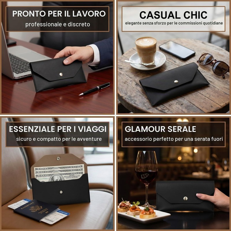 Portafoglio con busta per contanti, 3 Pezzi, Portafogli per Contanti