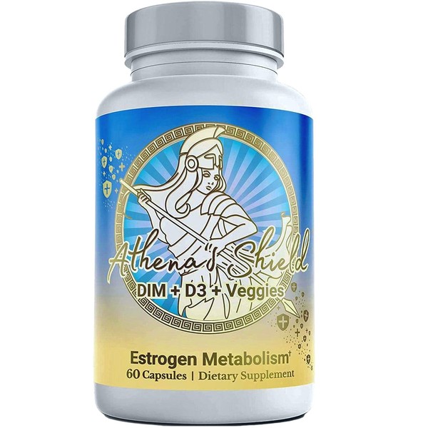 MenoLabs Athena’s Shield DIM Supplement + D3 with BioPerin for Women | Estrogen Balance | Hormonal Acne & Immune Support | Prebiotic Aid for Perimenopause & Menopause Hot Flash Relief