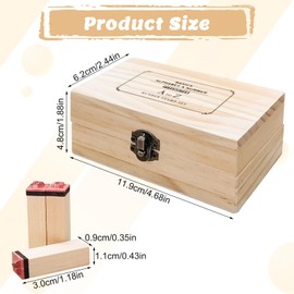 36 PCS Wooden Alphabet and Number Rubber Stamp Set, Typewriter Font Wooden Stamps with Storage Box, A-Z Letters and 0-9 Numbers for Card Making, Scrapbooking, DIY Crafts and Journaling