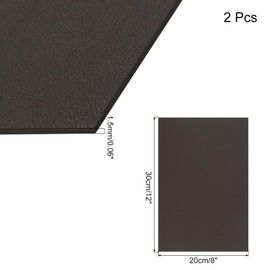 Rebower ABS Plastic Sheet 8 x 12 Inch,Flexible Plastic Sheets 1/16 Inch Thick Thermoplastic Sheet with Leather Texture Brown for DIY Crafts Decors 2Pcs