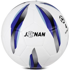 JPHNAN Futsal Ball Size 4 Low Bounce - Indoor Soccer Ball for Training & Competition, TPU Cover with Reinforced Stitching for Adults & Youth (White Blue)