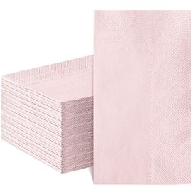 NatNarr 60 Pcs Pink Napkins Disposable Light Pink Dinner Napkins Decorative Paper Hand Towels for Bathroom Pink Paper Napkins for Wedding, Baby Shower, Bathroom, Kithchen