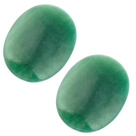 mookaitedecor Pack of 2 Natural Green Aventurine Crystal Palm Worry Stones for Anxiety Stress Relief, Oval Small Energy Pocket Stones Healing Crystal Gifts for Reiki Chakra Meditation Desk Decor